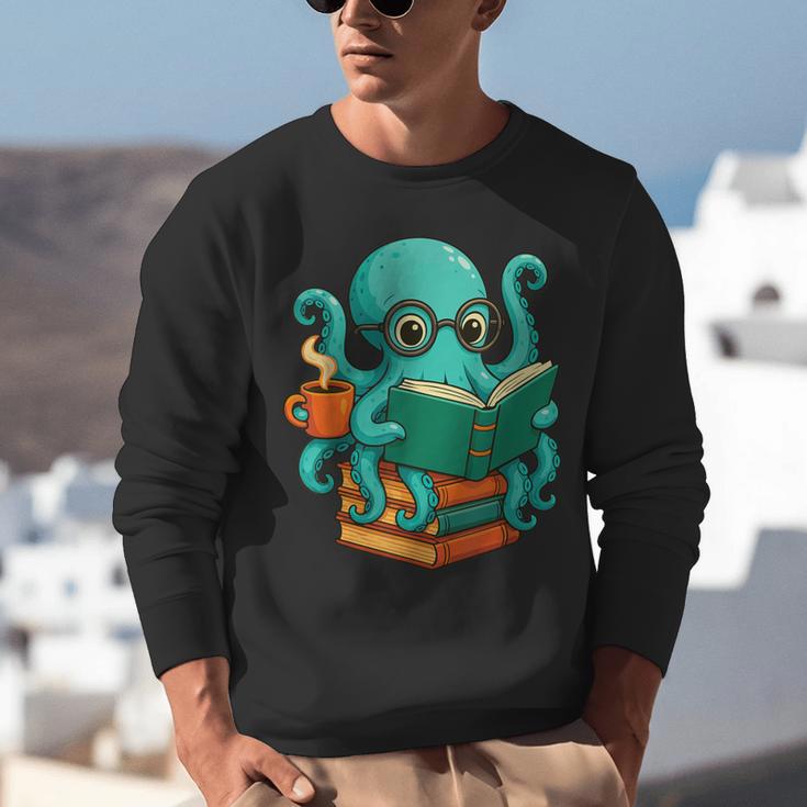 Octopus Reading Book Reading Bookworm Reader Unisex Sweatshirt Octopus Reading Book Reading Bookworm Reader Unisex Sweatshirt