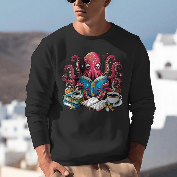Octopus Reading Book Coffee Lover Bookaholic Bookworm Reader Unisex Sweatshirt Octopus Reading Book Coffee Lover Bookaholic Bookworm Reader Unisex Sweatshirt