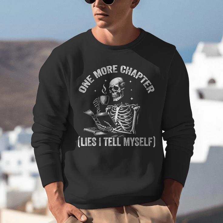 One More Chapter Skeleton Reading Book Lover Bookworm Unisex Sweatshirt