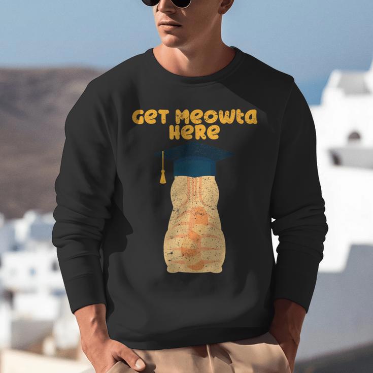 Orange Tabby Cat Graduation Distressed Shirt For Grads For Men Women Girls Kids Unisex Sweatshirt