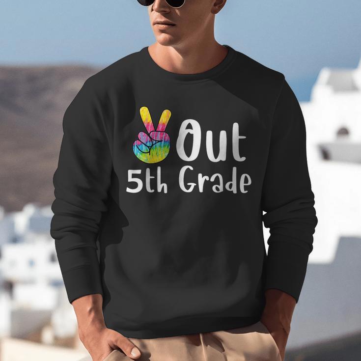 Peace Out 5th Grade Tie Dye Graduation Class Of 2026 Unisex Sweatshirt
