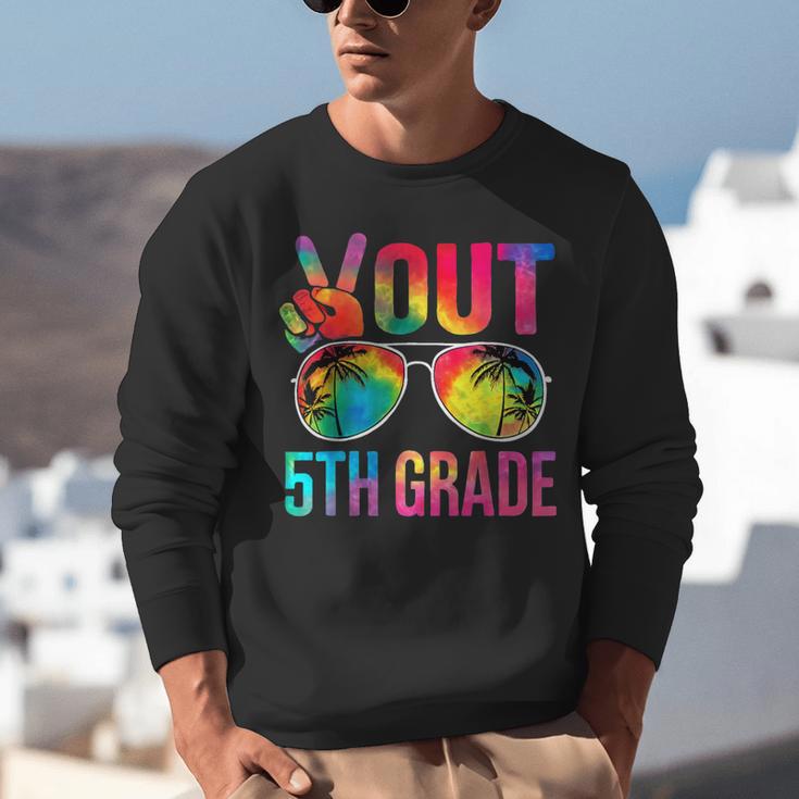 Peace Out 5th Grade Tie Dye Graduation Last Day Of School Unisex Sweatshirt