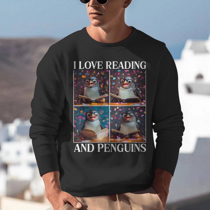 Penguin Love Reading And Penguins Child Book Lover Unisex Sweatshirt
