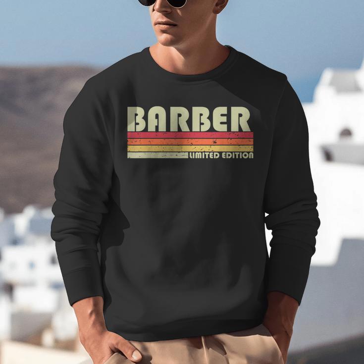 Personal Christmas Retro Vintage Graduation BARBER Job Title Profession Birthday Worker Idea Unisex Sweatshirt