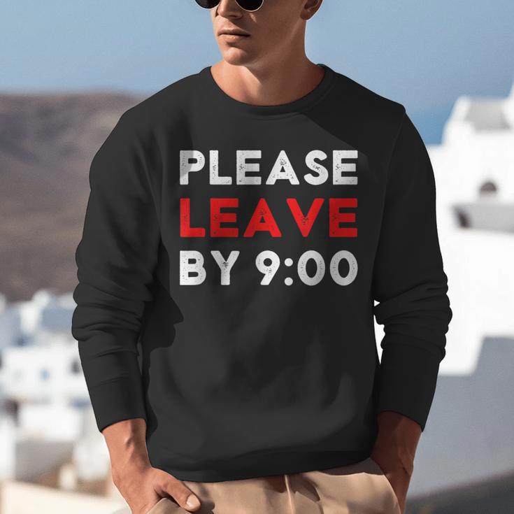 Please Leave By 9 Introvert Party Anti-Social Birthday Unisex Sweatshirt Please Leave By 9 Introvert Party Anti-Social Birthday Unisex Sweatshirt