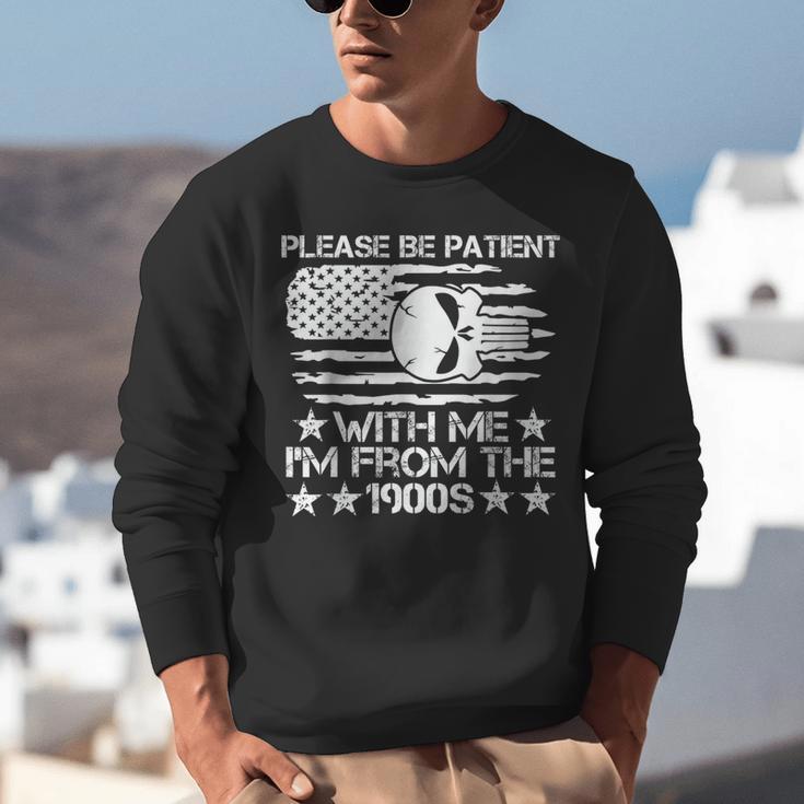 Please Be Patient With Me I'm From The 1900s USA Flag Skull Unisex Sweatshirt