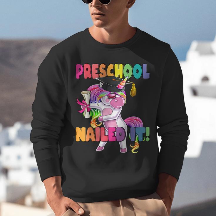 Preschool Nailed It Flossing Unicorn Graduation Shirt Unisex Sweatshirt