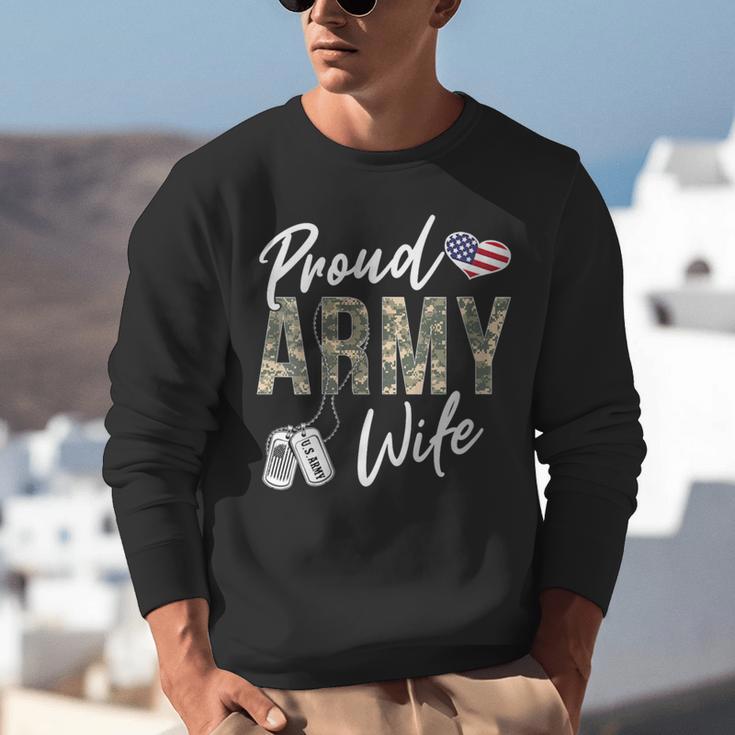 Proud Army Wife Army Graduation Wife US Army Wife Unisex Sweatshirt