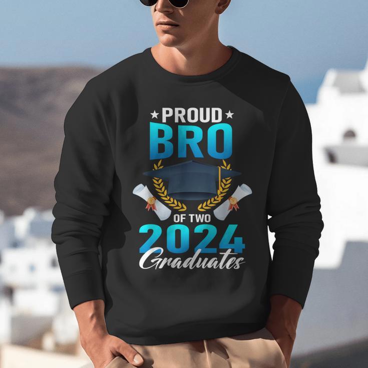 Proud Brother Of Two 2024 Graduates Twin Family Graduation Unisex Sweatshirt