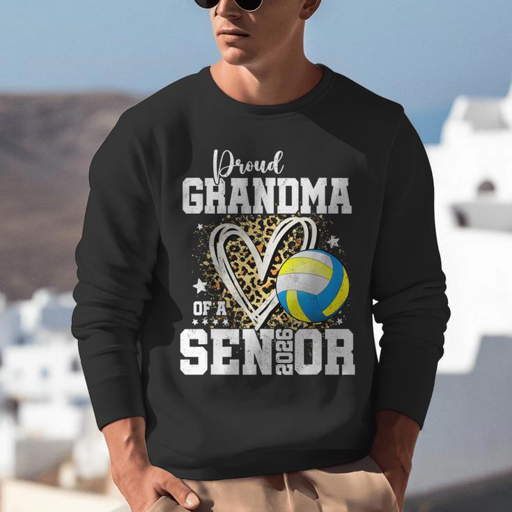 Proud Grandma Of A 2026 Senior Volleyball Graduation Leopard Unisex Sweatshirt