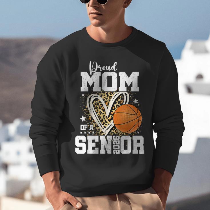 Proud Mom Of A 2026 Senior Basketball Graduation Leopard Unisex Sweatshirt