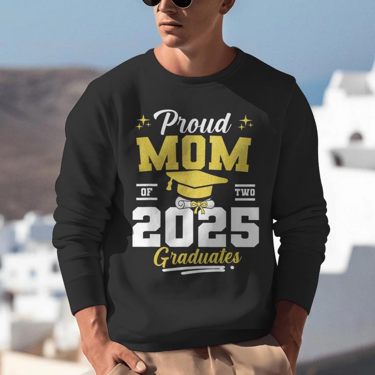 Proud Mom Of Two Class Of 2025 Graduates Twins Graduation Unisex Sweatshirt