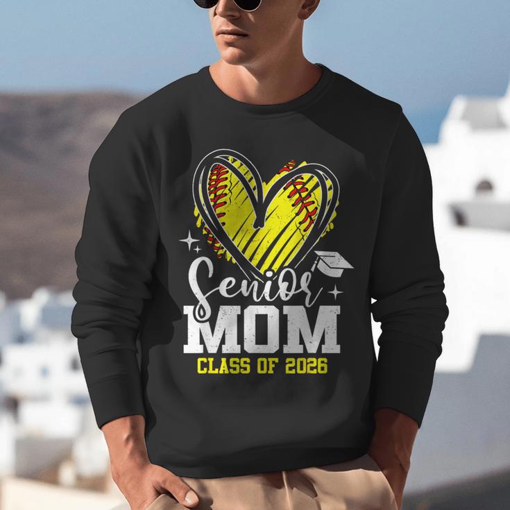 Proud Senior Mom Class Of 2026 Softball Graduation Heart Unisex Sweatshirt
