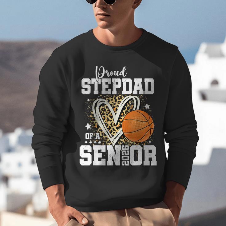 Proud Stepdad Of A 2026 Senior Basketball Graduation Leopard Unisex Sweatshirt