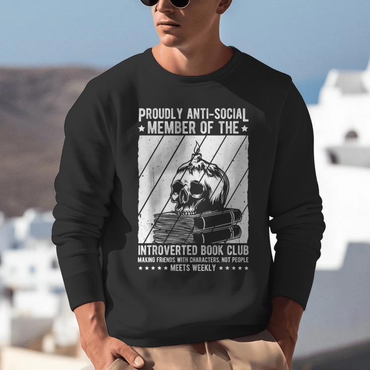 PROUDLY ANTI-SOCIAL MEMBER OF THE Introverted Book Club Unisex Sweatshirt