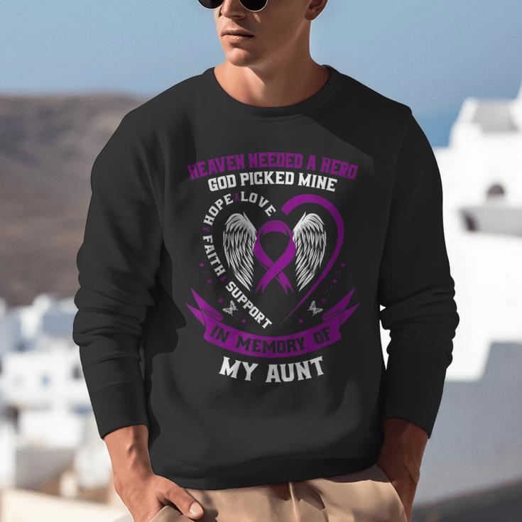 Purple In Memory Of Aunt Pancreatic Cancer Awareness Unisex Sweatshirt