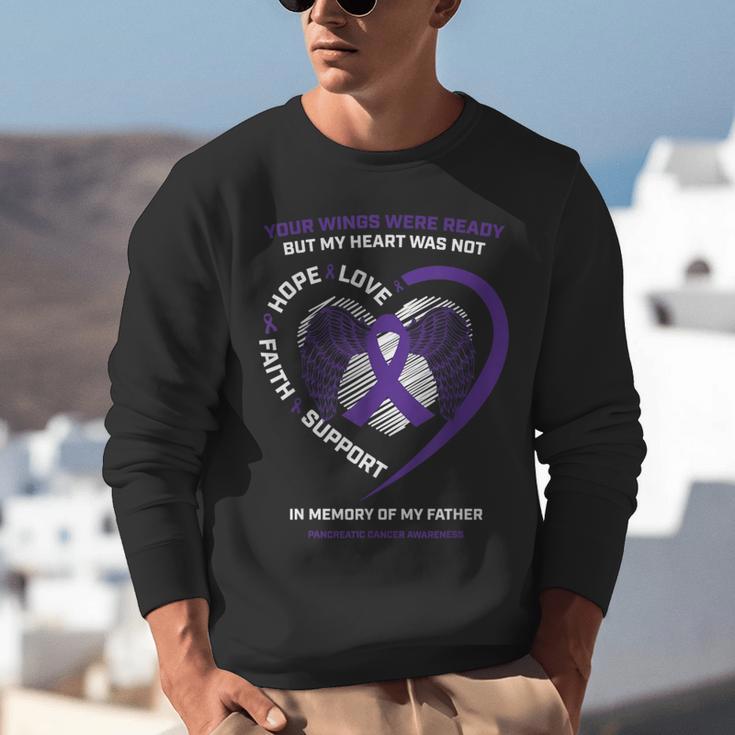 Purple In Memory Of My Dad Pancreatic Cancer Awareness Unisex Sweatshirt Purple In Memory Of My Dad Pancreatic Cancer Awareness Unisex Sweatshirt