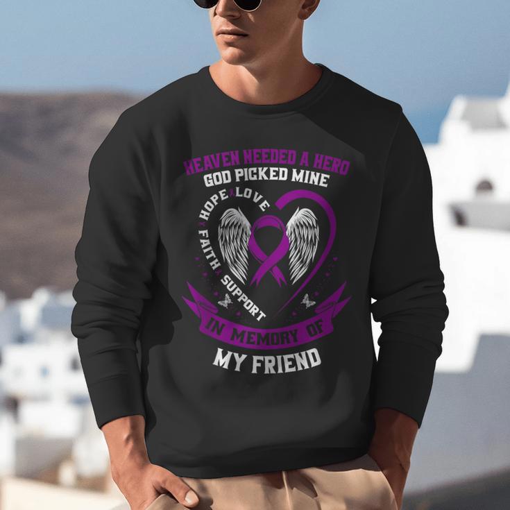 Purple In Memory Of Friend Pancreatic Cancer Awareness Unisex Sweatshirt