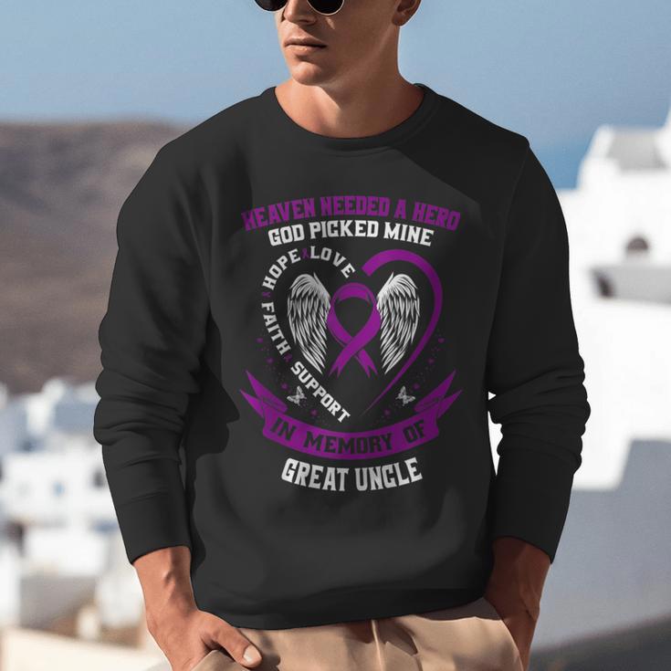 Purple In Memory Of Great Uncle Pancreatic Cancer Awareness Unisex Sweatshirt Purple In Memory Of Great Uncle Pancreatic Cancer Awareness Unisex Sweatshirt
