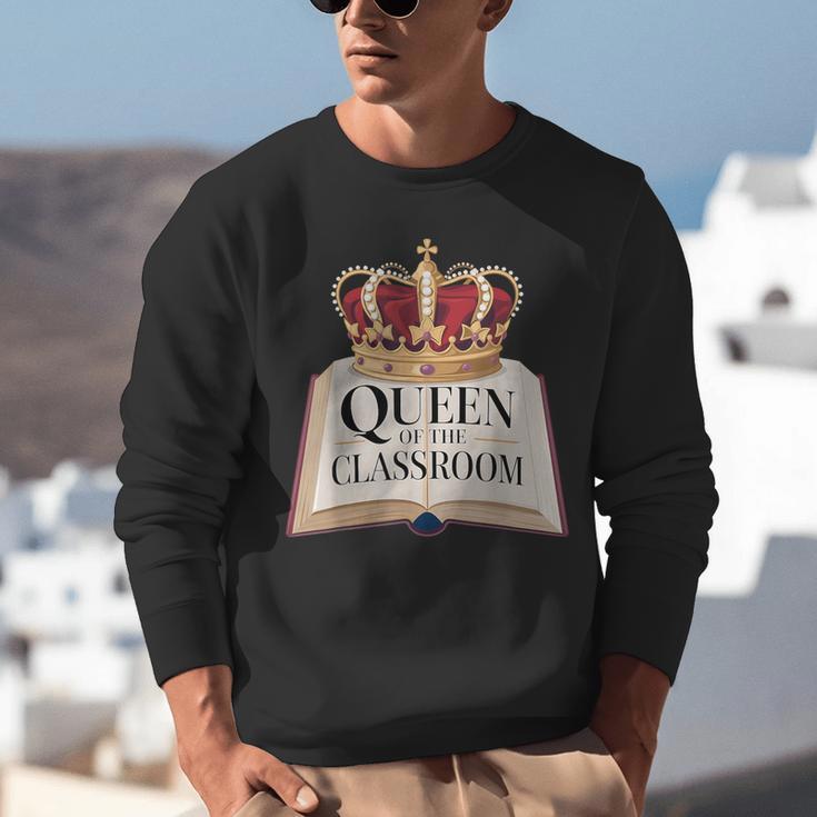 Queen Of The Classroom Appreciation Royal Crown Book Unisex Sweatshirt