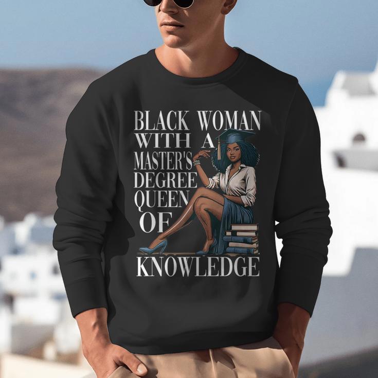 Queen Masters Degree Graduation Educated Melanin Grad Unisex Sweatshirt