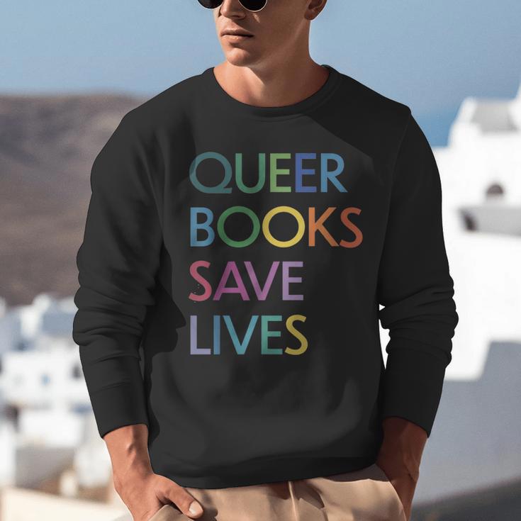 Queer Books Save Lives Read Banned Books LGBTQIA Books Unisex Sweatshirt Queer Books Save Lives Read Banned Books LGBTQIA Books Unisex Sweatshirt