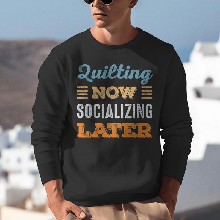 Quilting Now Minimal Socializing Introvert Vintage Unisex Sweatshirt Quilting Now Minimal Socializing Introvert Vintage Unisex Sweatshirt