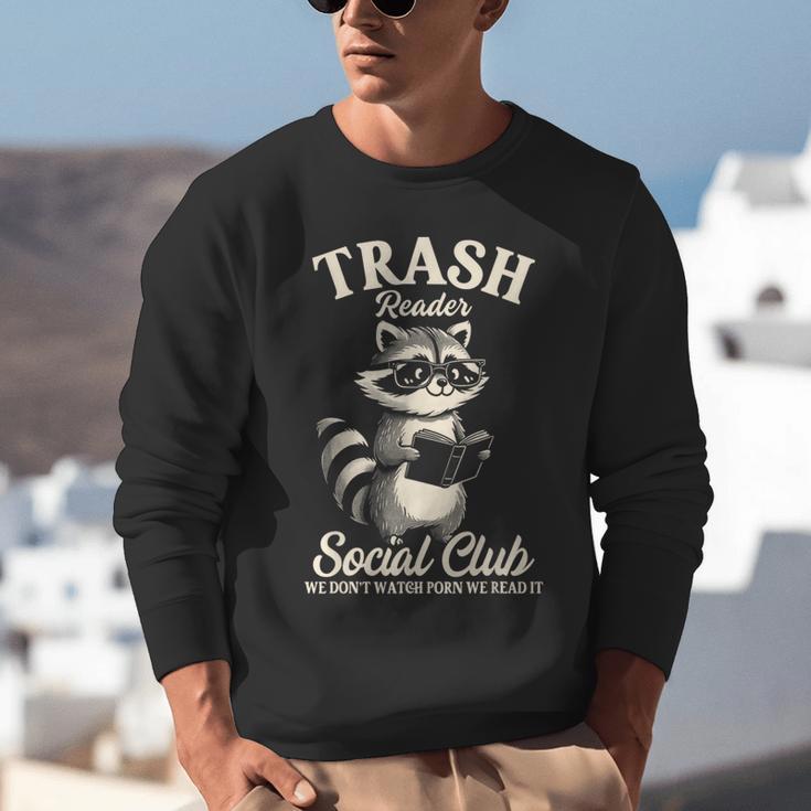 Raccoon Bookworm Readers Library Smut Reader Spicy Book Romance Rash Reader Social Club Unisex Sweatshirt