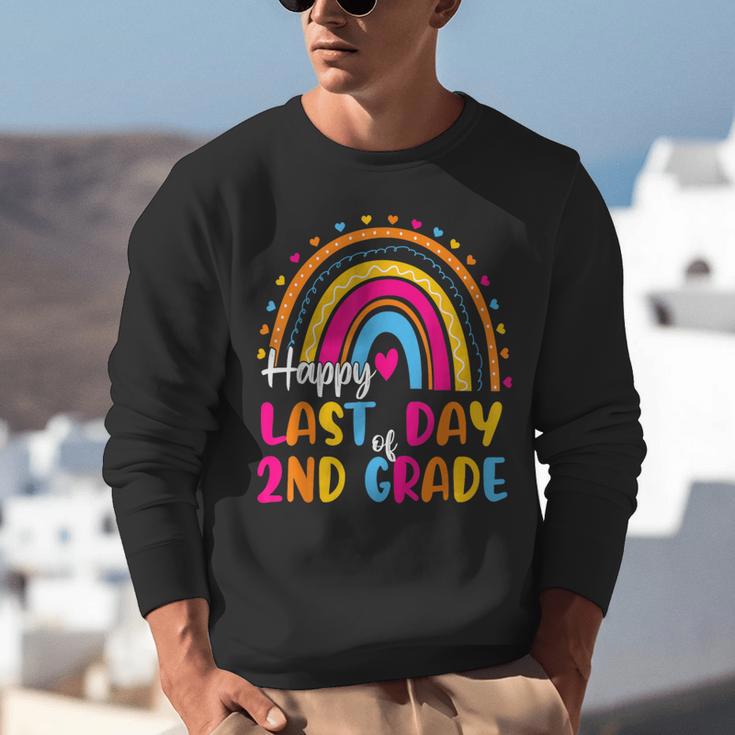 Rainbow Last Day Of 2nd Grade Teacher Student Graduation For Men Women Kids Unisex Sweatshirt