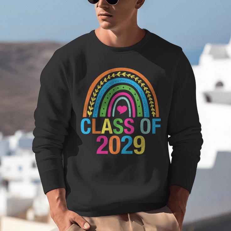 Rainbow Senior 2029 Shirt Class Of 2029 Cute Graduation Unisex Sweatshirt