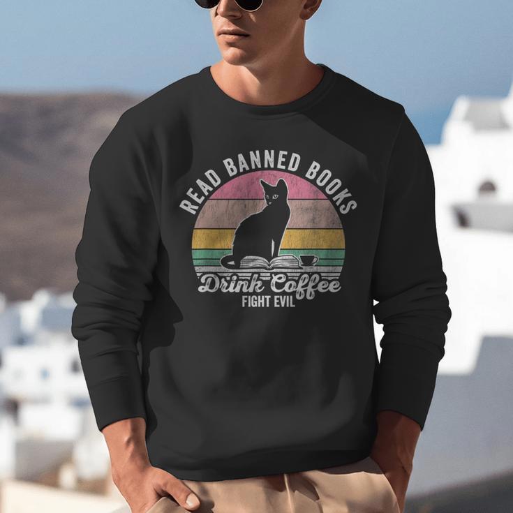 Read Banned Books Drink Coffee Fight Evil Unisex Sweatshirt