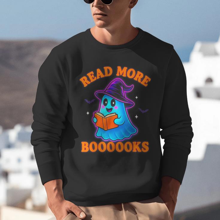 Read More Books Halloween Book Cute Ghost Reading Teaching Unisex Sweatshirt