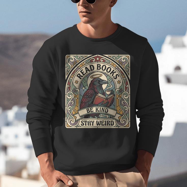Read Books Be Kind Stay Weird Raven Tarot Reading Coffee Unisex Sweatshirt Read Books Be Kind Stay Weird Raven Tarot Reading Coffee Unisex Sweatshirt