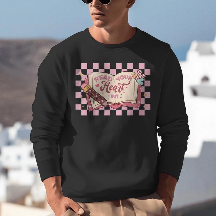 Read Your Heart Out Valentine Reading Book Teacher Student Unisex Sweatshirt Read Your Heart Out Valentine Reading Book Teacher Student Unisex Sweatshirt