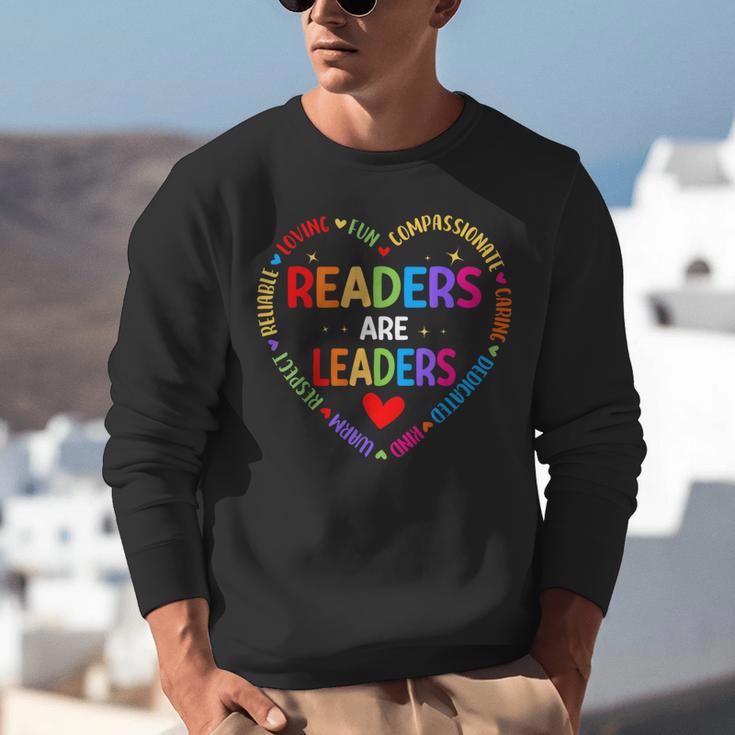 Readers Are Leaders Reading Teacher Women Kids Book Lovers Unisex Sweatshirt