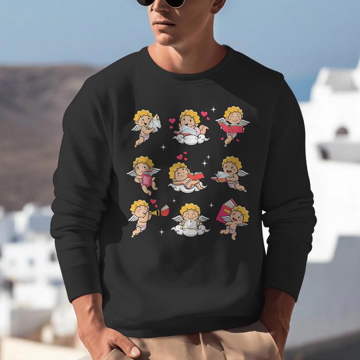 Reading Cupids Books Valentine's Day Teachers Book Lovers Unisex Sweatshirt