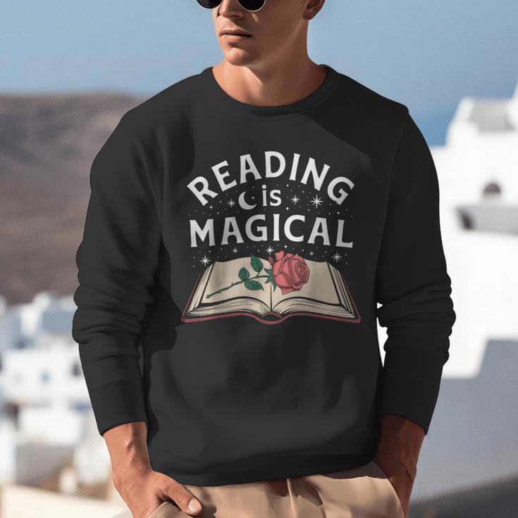 Reading Is Magical Book Lover Bookworm Librarian Library Day Unisex Sweatshirt