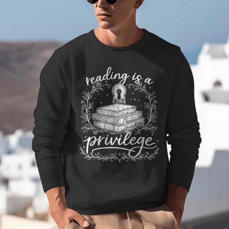 Reading Is A Privilege Vintage Reading Lover Books Unisex Sweatshirt