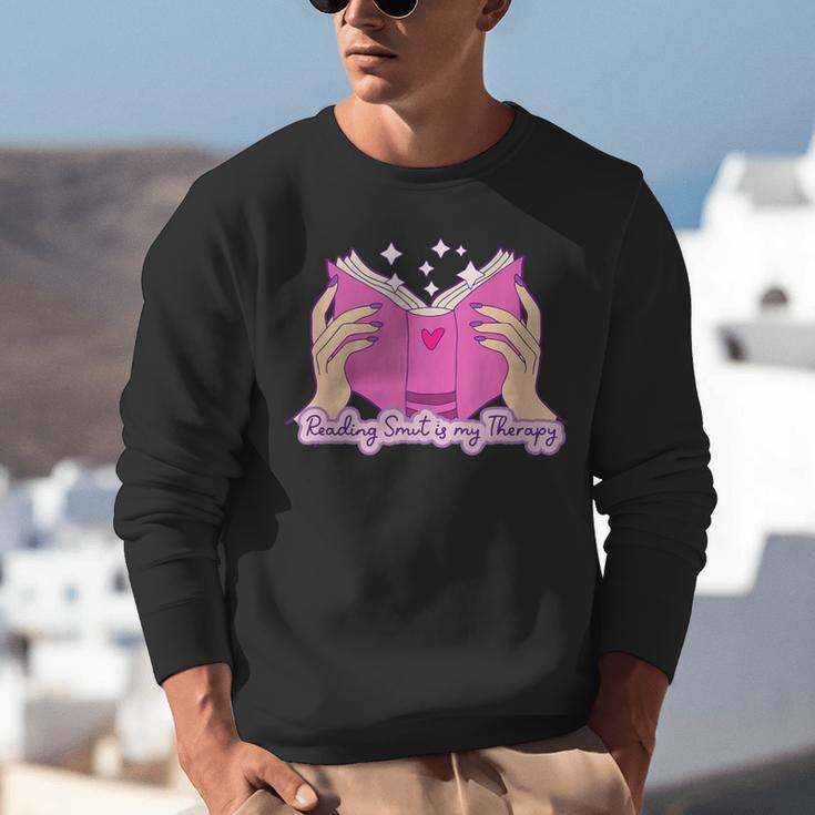 Reading Smut Is My Therapy Romance Book Reader Humor Unisex Sweatshirt Reading Smut Is My Therapy Romance Book Reader Humor Unisex Sweatshirt