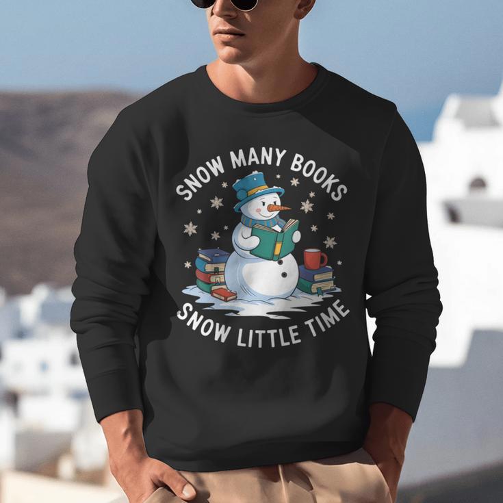 Reading Snowman So Many Books Christmas Books Readers Unisex Sweatshirt
