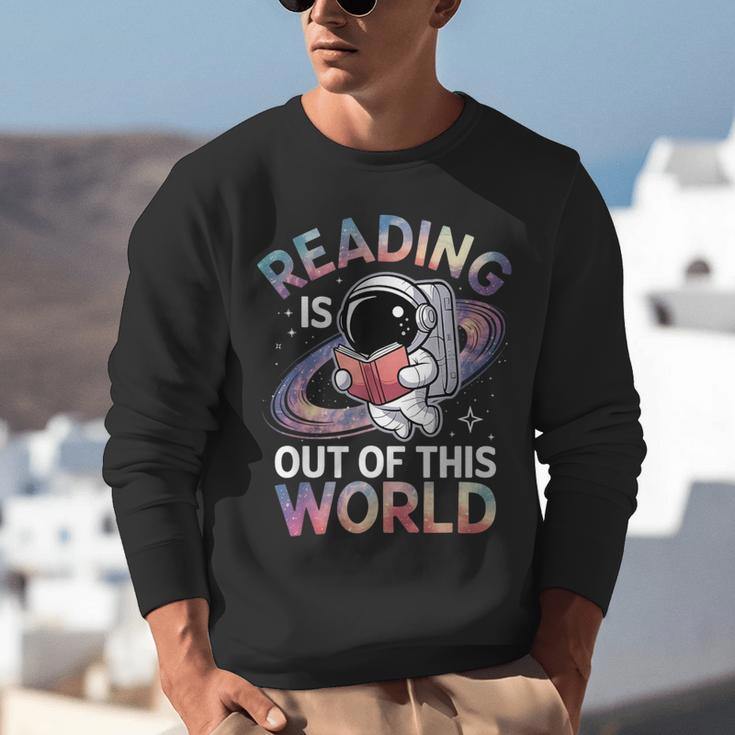 Reading Is Out Of This World Space Book Lover Unisex Sweatshirt