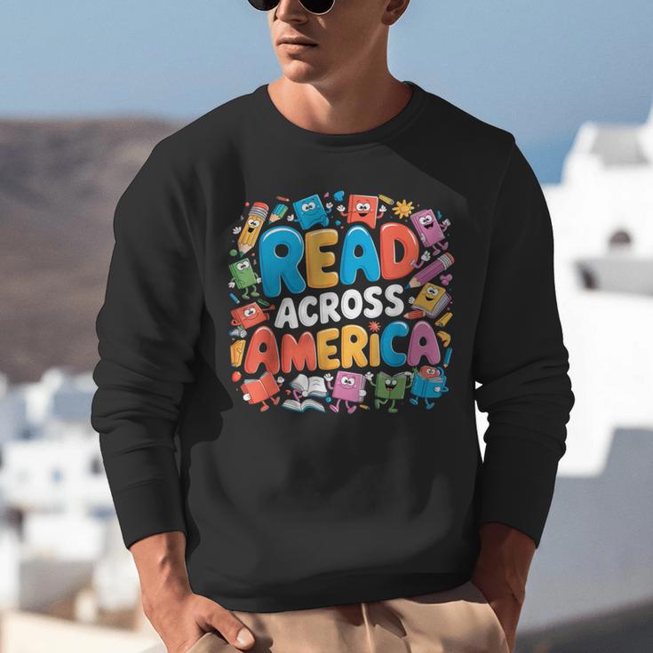 Reads Across Tee America Books Reader Reading Teacher Unisex Sweatshirt