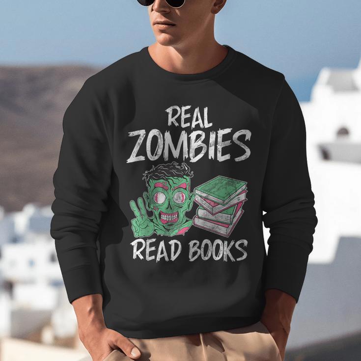 Real Zombies Read Books Zombie Unisex Sweatshirt Real Zombies Read Books Zombie Unisex Sweatshirt