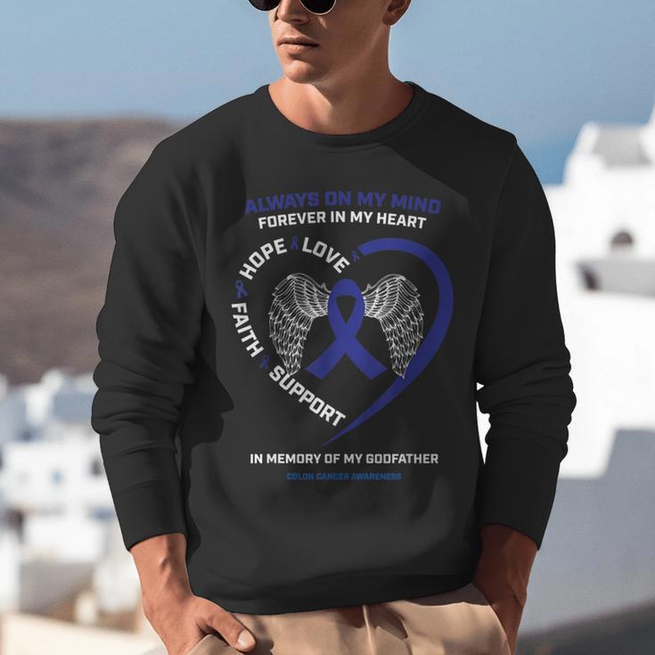 Remembrance In Memory Of My Godfather Colon Cancer Awareness Unisex Sweatshirt