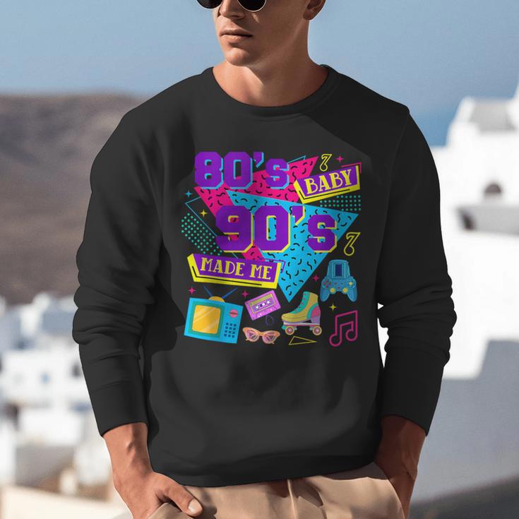 Retro 1980s 80's Baby 1990s 90's Made Me Nostalgia Birthday Unisex Sweatshirt