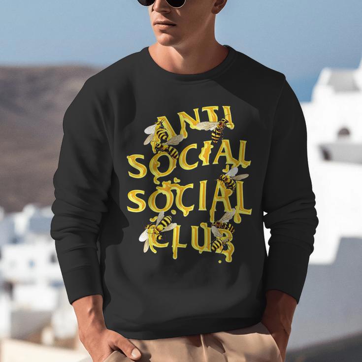 Retro Anti Social Club Bees Introvert Women Men Unisex Sweatshirt