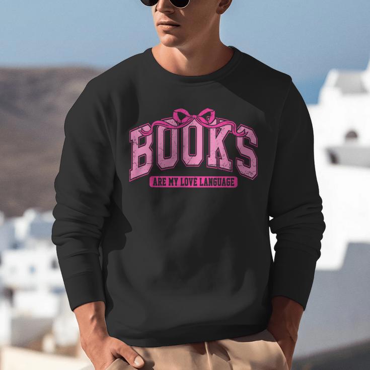 Retro Pink Coquette Bow Valentine Book Lover Varsity Unisex Sweatshirt Retro Pink Coquette Bow Valentine Book Lover Varsity Unisex Sweatshirt