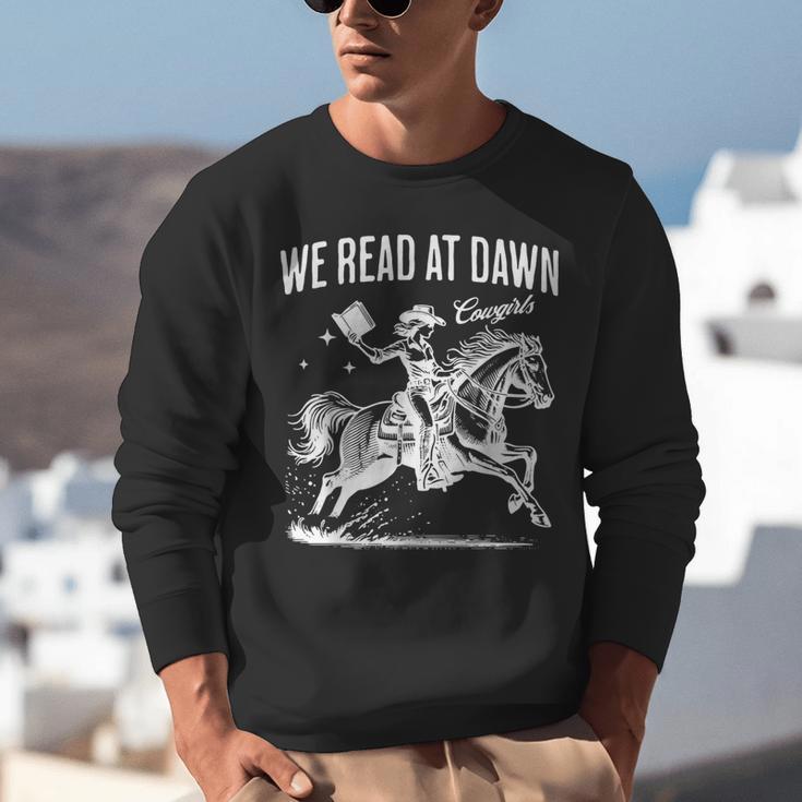 Retro We Read At Dawn Cowgirl Western Librarian Book Lover Unisex Sweatshirt Retro We Read At Dawn Cowgirl Western Librarian Book Lover Unisex Sweatshirt