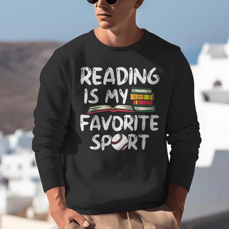 Retro Reading Is My Favorite Sport Baseball World Book Day Unisex Sweatshirt