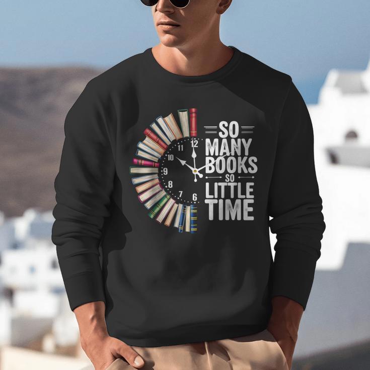 Retro So Many Books Little Time Book Clock Reading Unisex Sweatshirt